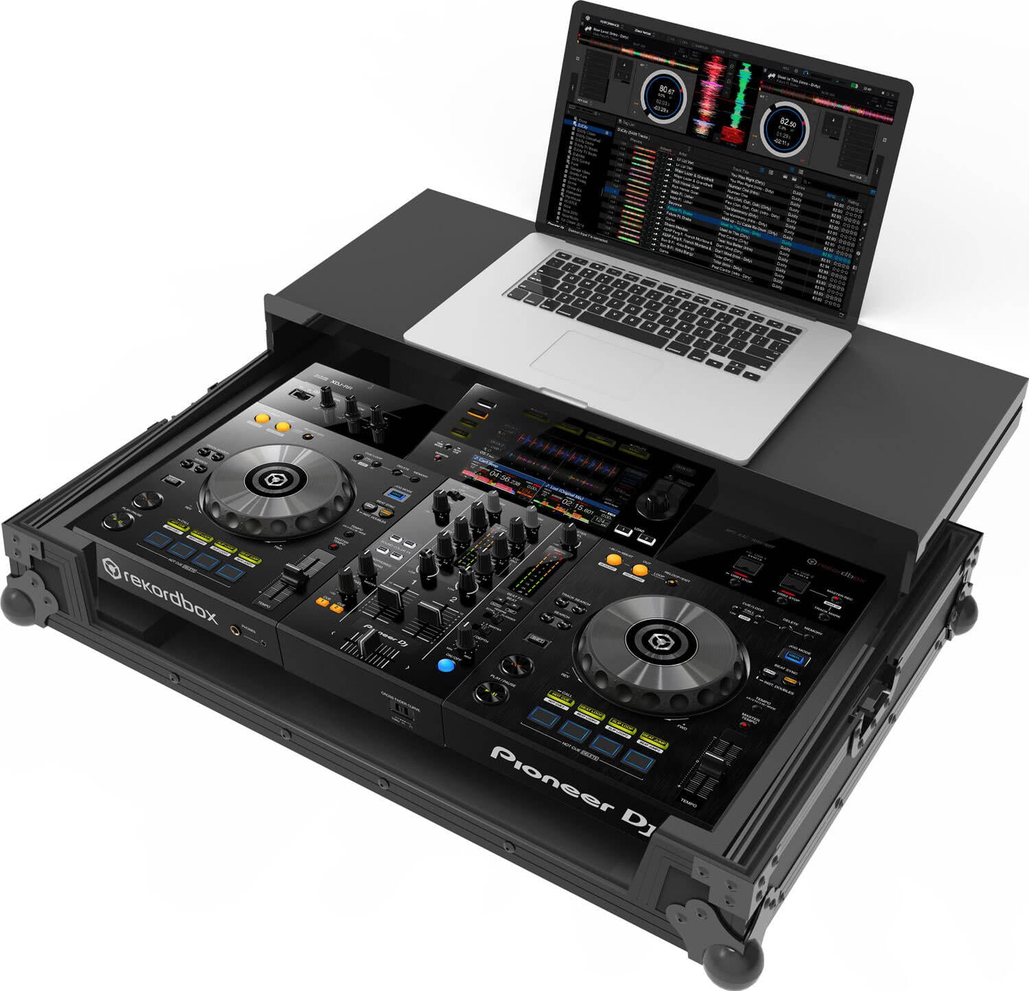 Fekete Zomo P-XDJ-RR Plus NSE flightcase alumínium élekkel és gömbsarkokkal