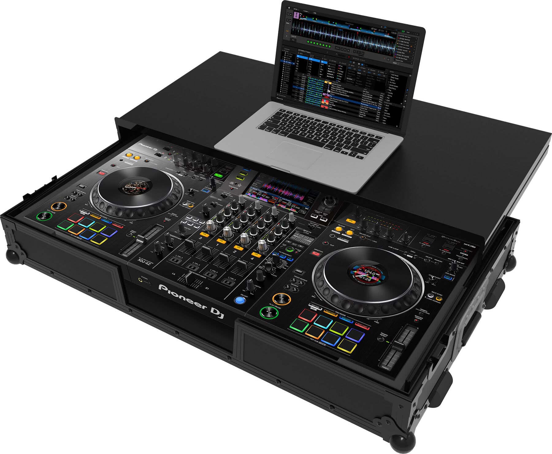 Zomo P-XDJ-XZ NSE Plus fekete Flightcase zárt állapotban, pillangózárakkal