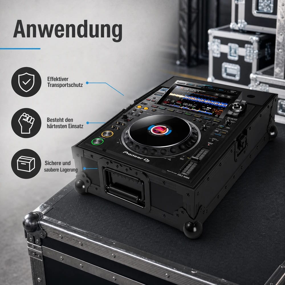 Zomo P-CDJ-3000 NSE Flightcase fedél nélkül, szemből