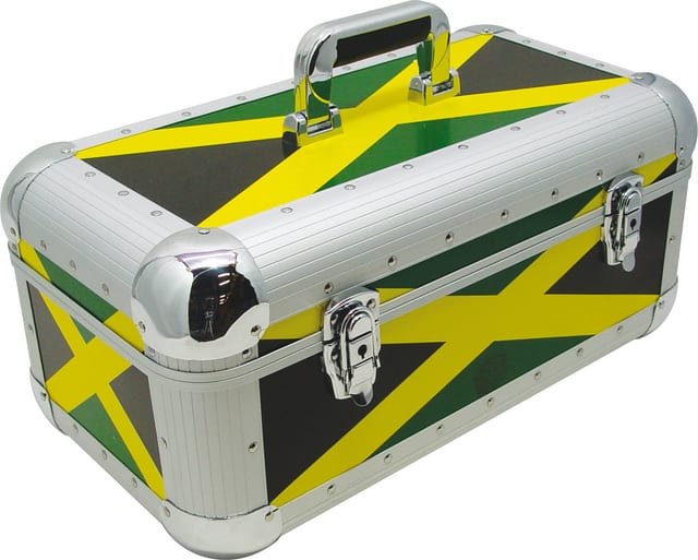Zomo Recordcase RS-250 XT Jamaica Flag bakelit flightcase elölnézet