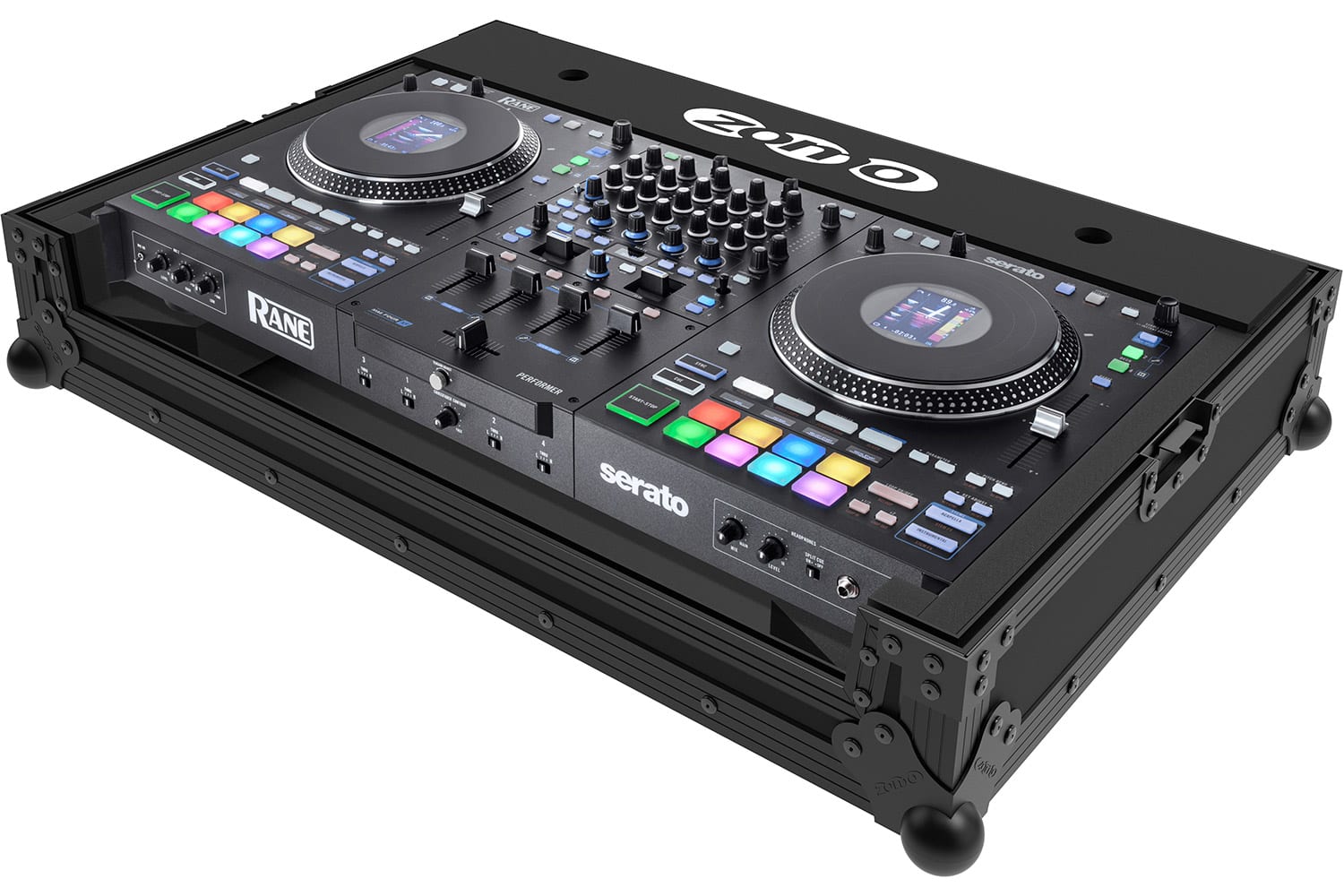 Zomo Flightcase Rane Performer NSE zárt állapotban, fekete kivitel