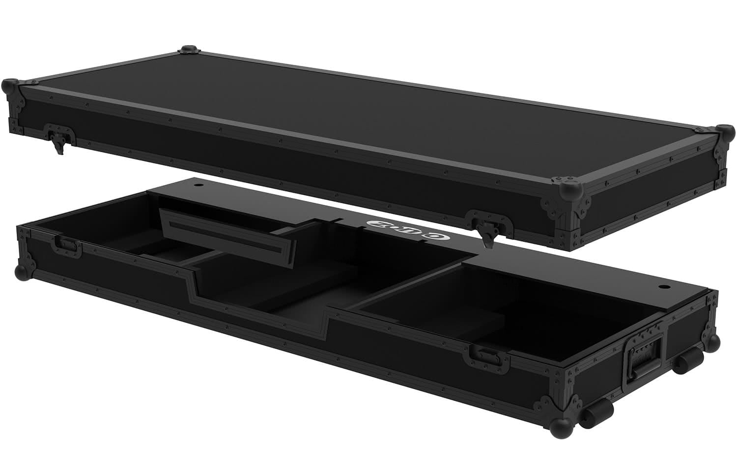 Zomo P-SL-A9 NSE flightcase nyitva, DJM-A9 és két PLX-1000 helyével