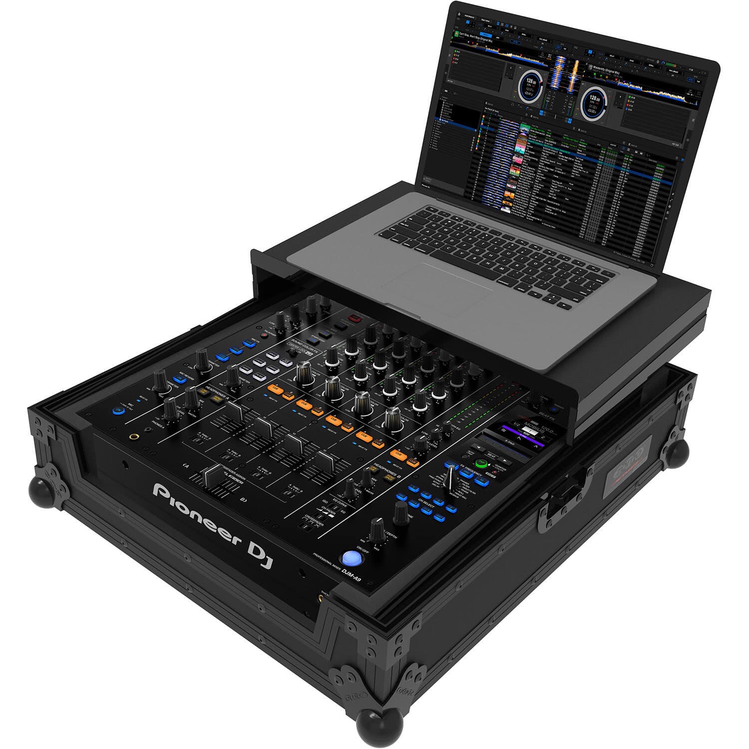 Zomo PM-A9 Plus NSE fekete flightcase zárt állapotban, elölnézet