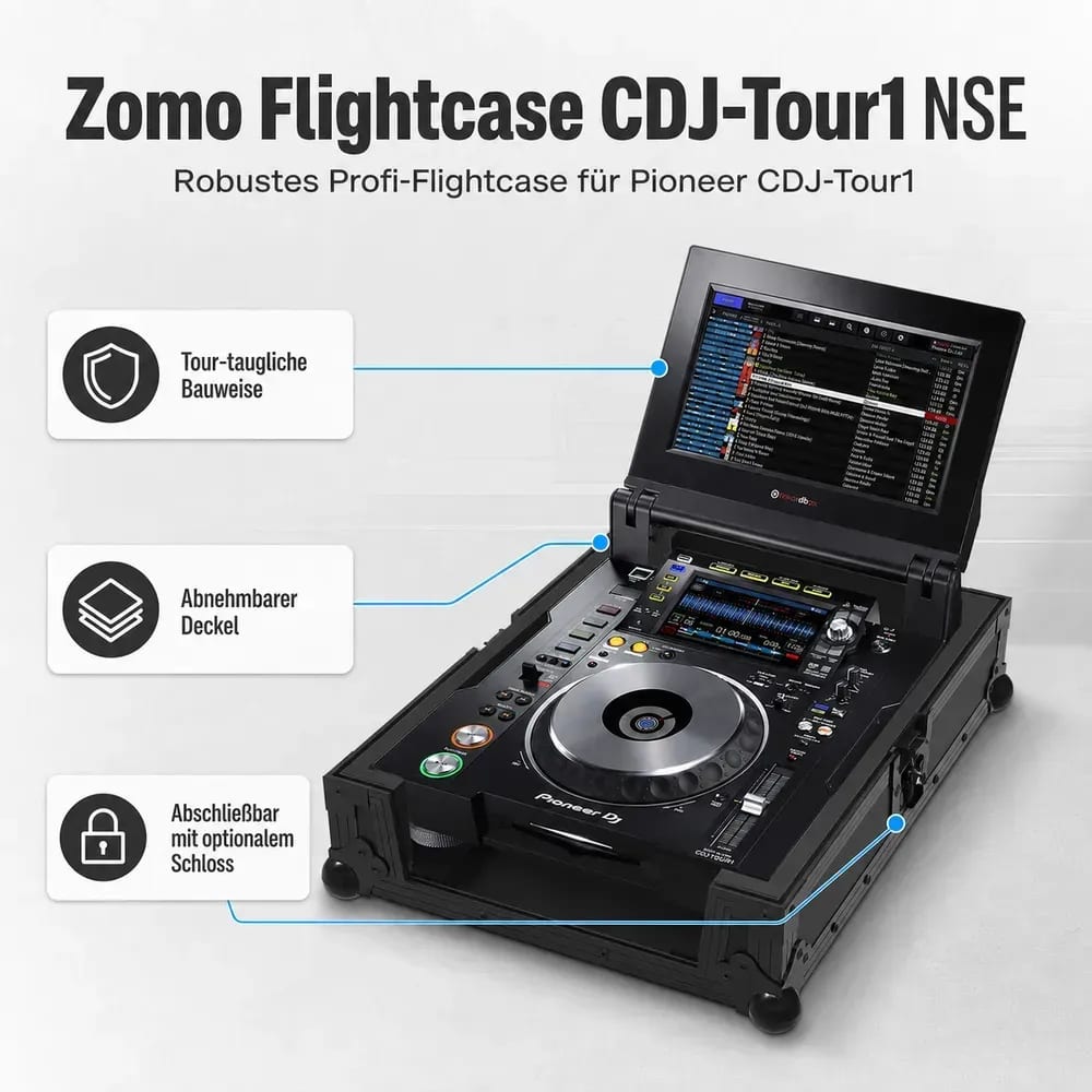 Zomo CDJ-Tour1 NSE tok belső párnázása nyitott állapotban