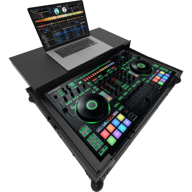 Fekete Zomo DJ-808 Plus NSE flightcase Roland DJ-808 kontrollerhez, alumínium élekkel és pillangózárakkal
