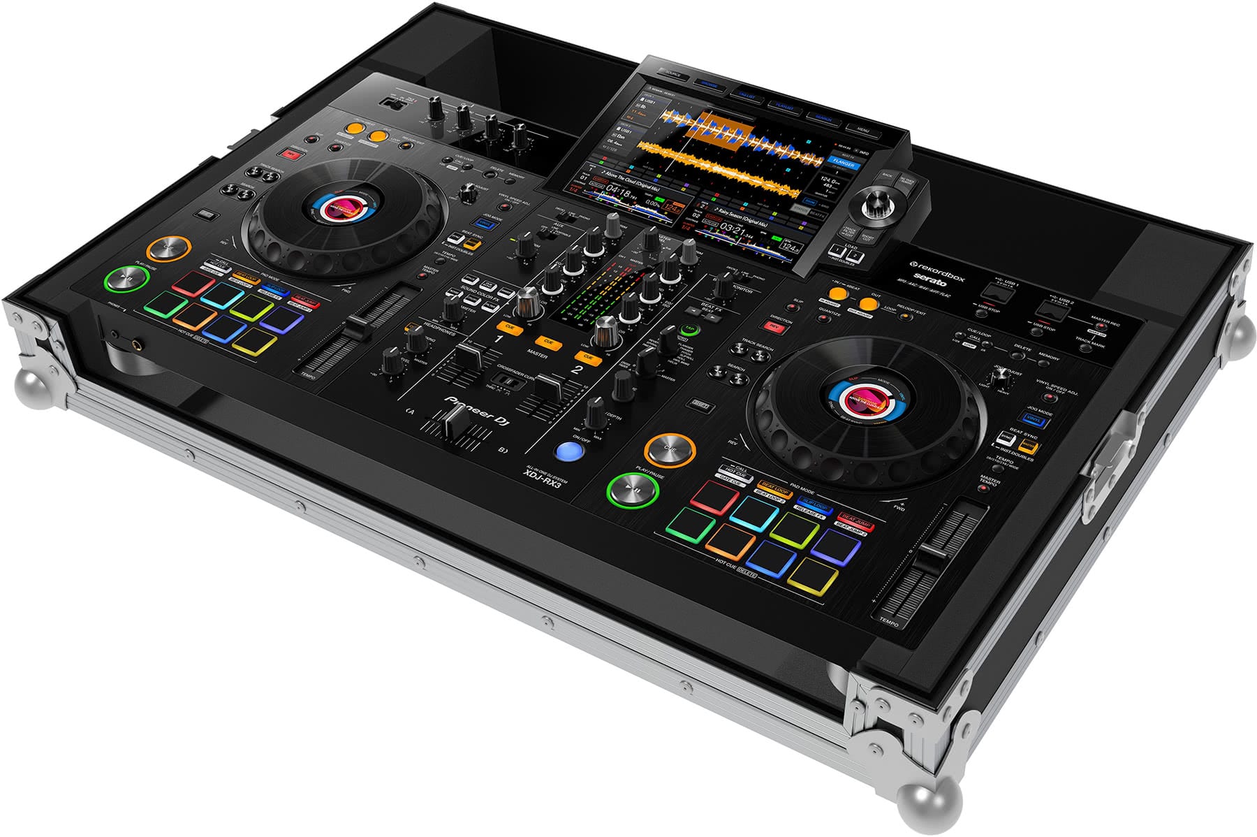 PEP FC-RX3 flightcase Pioneer XDJ-RX3 kontrollerhez, ezüst sarokvédőkkel