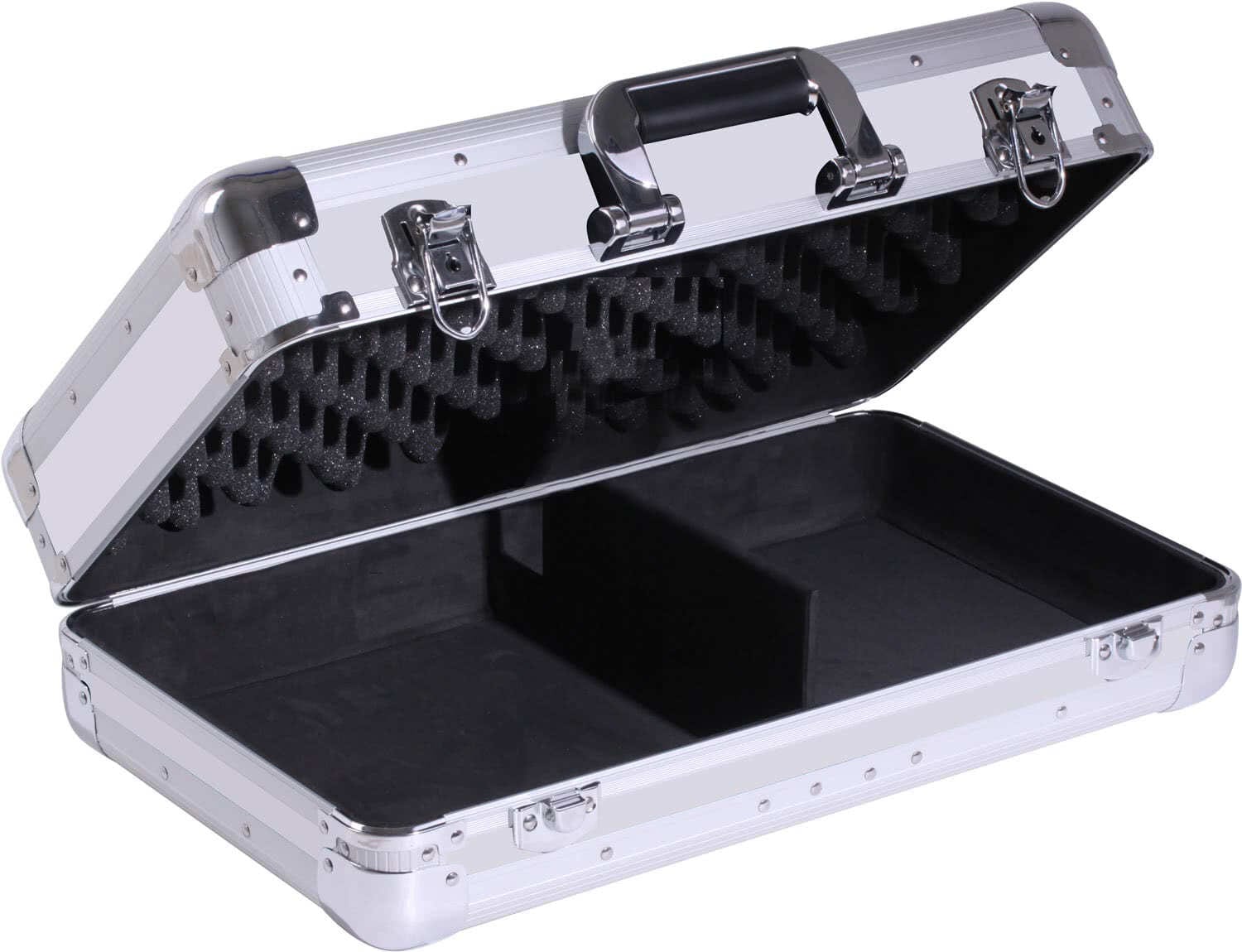Zomo Flightcase CDJ-3 XT zárak és krómozott sarkok közeli képe
