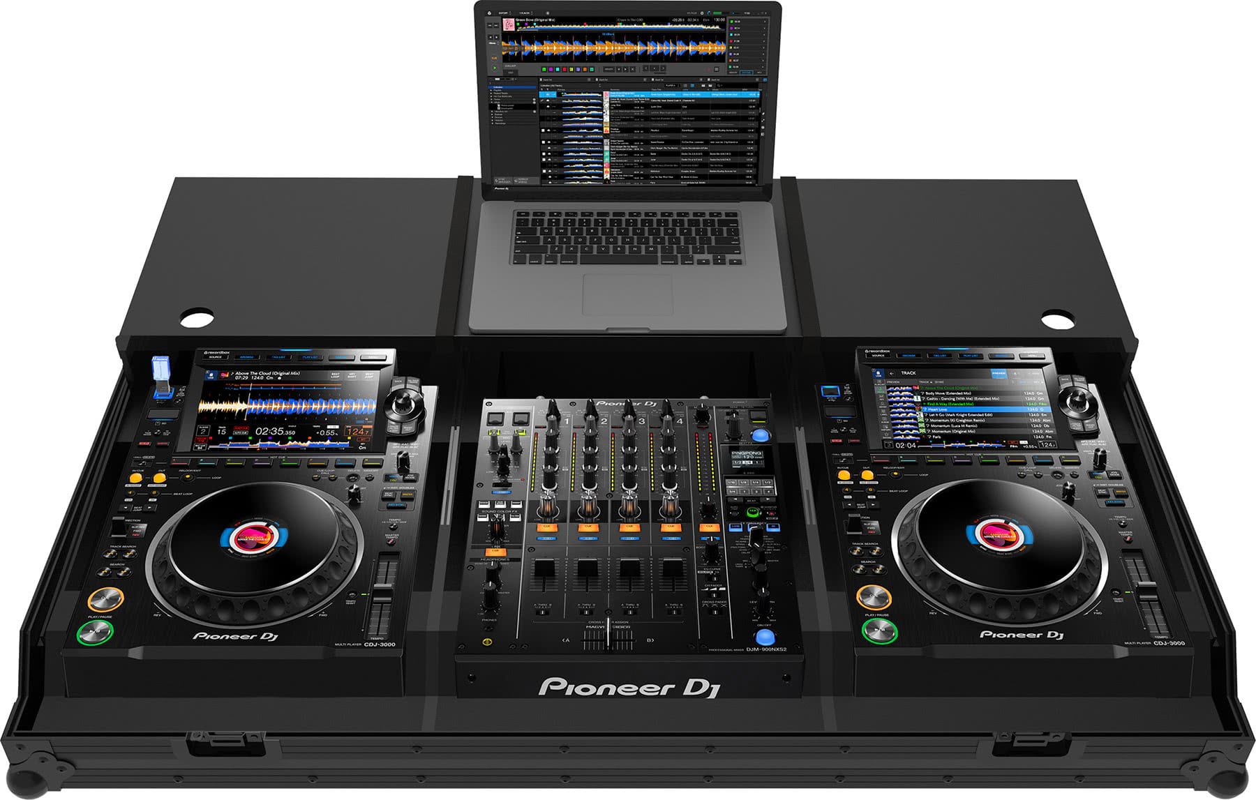 Zomo Set-3900 Plus NSE fekete szett flightcase két CDJ-3000 és egy DJM-900NXS2 számára