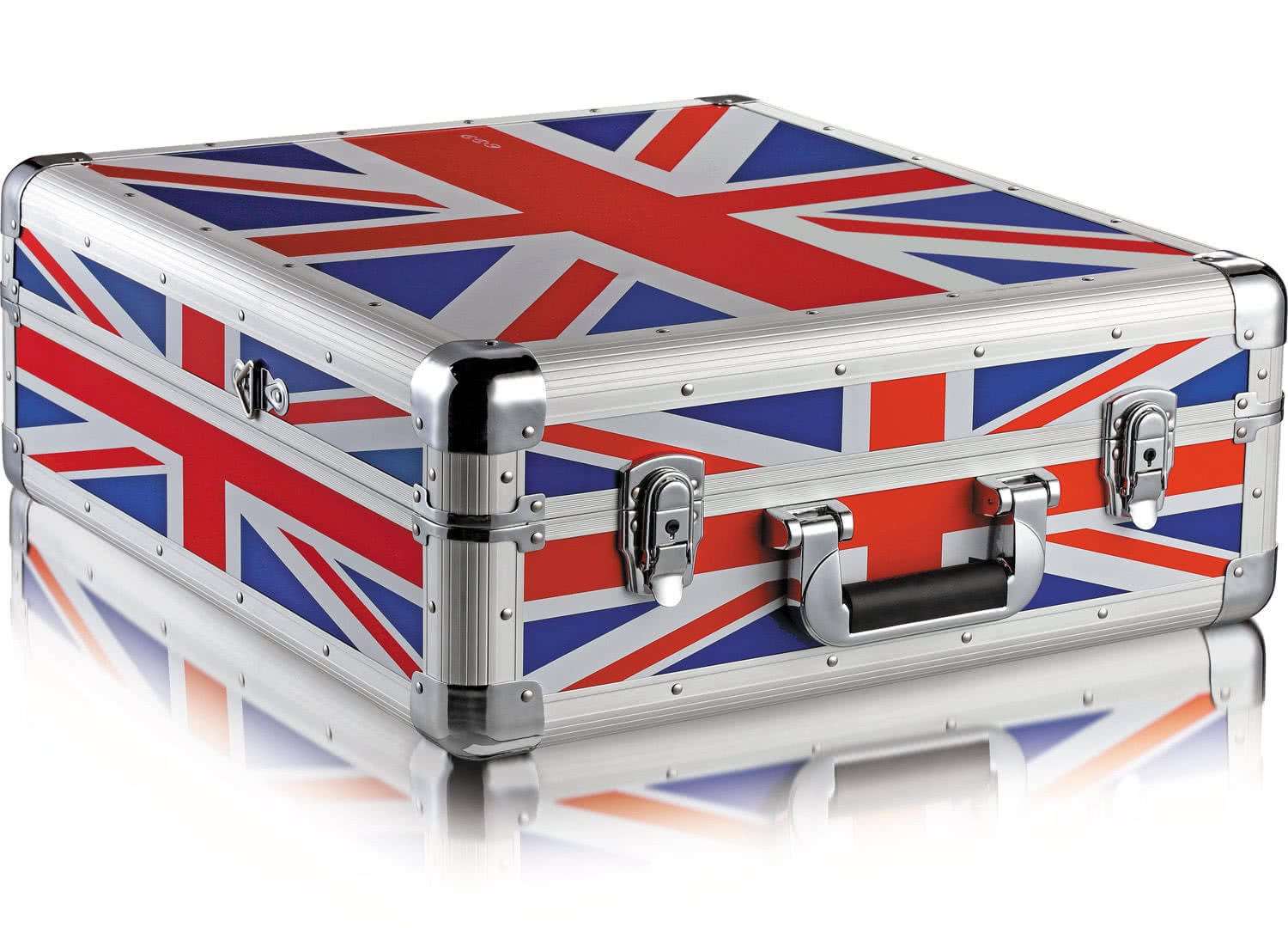Zomo Flightcase CDJ-13 XT UK-zászló mintával, elölnézet