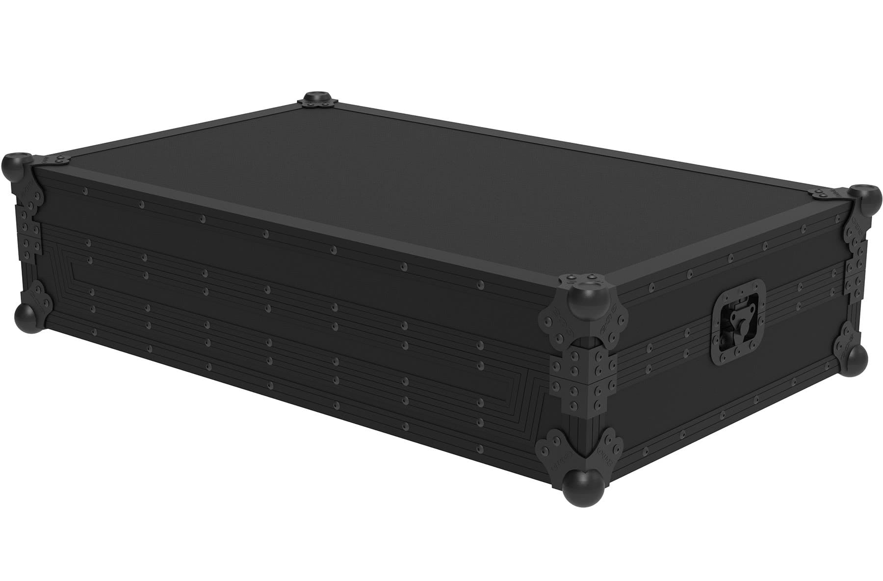 Zomo Flightcase Rane Four Plus NSE oldalnézet gömbsarkokkal és pillangózárakkal