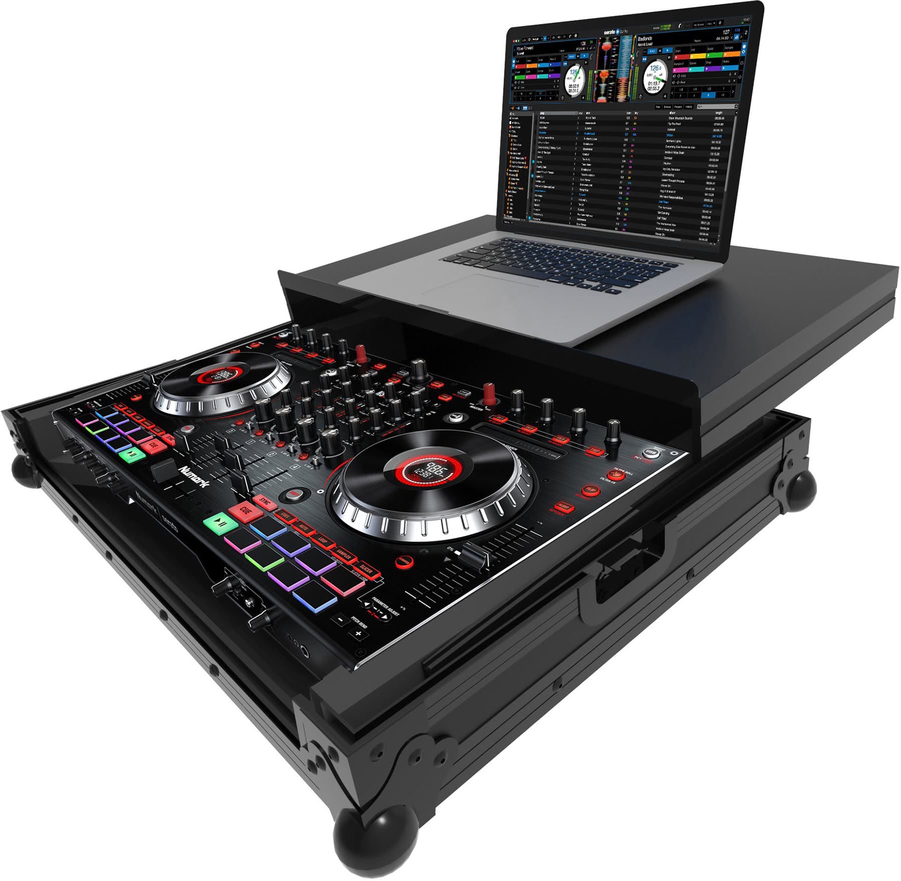 Zomo Flightcase NS6II Plus NSE fekete tok zárt állapotban, elölnézet