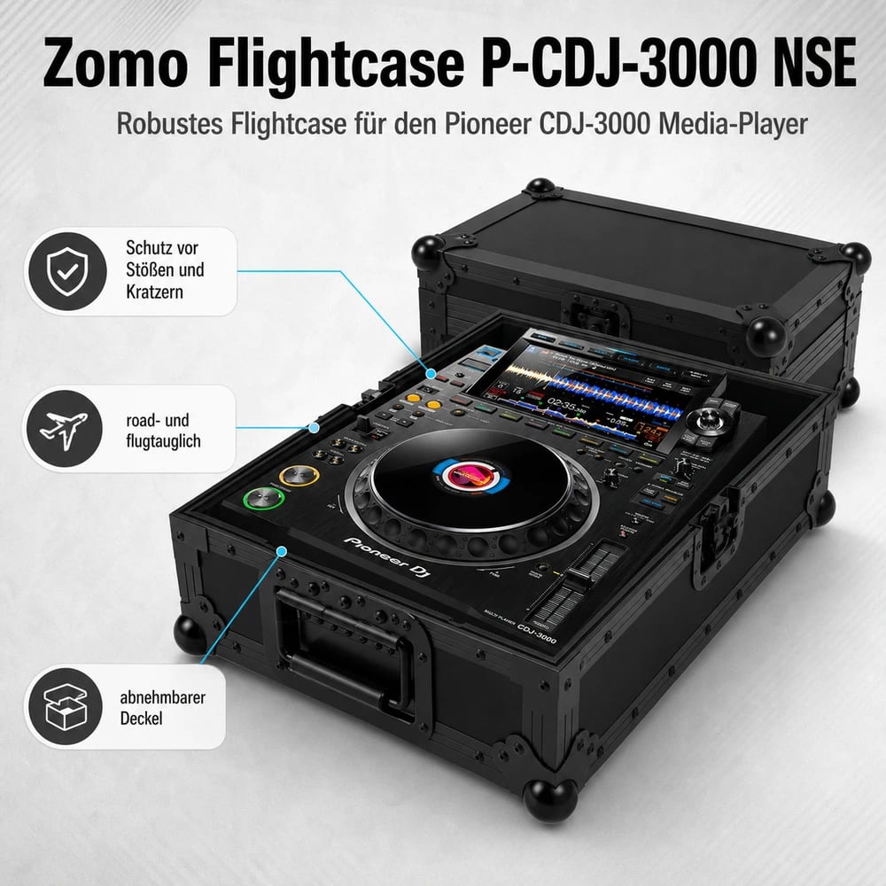 Zomo P-CDJ-3000 NSE nyitott case belső párnázással