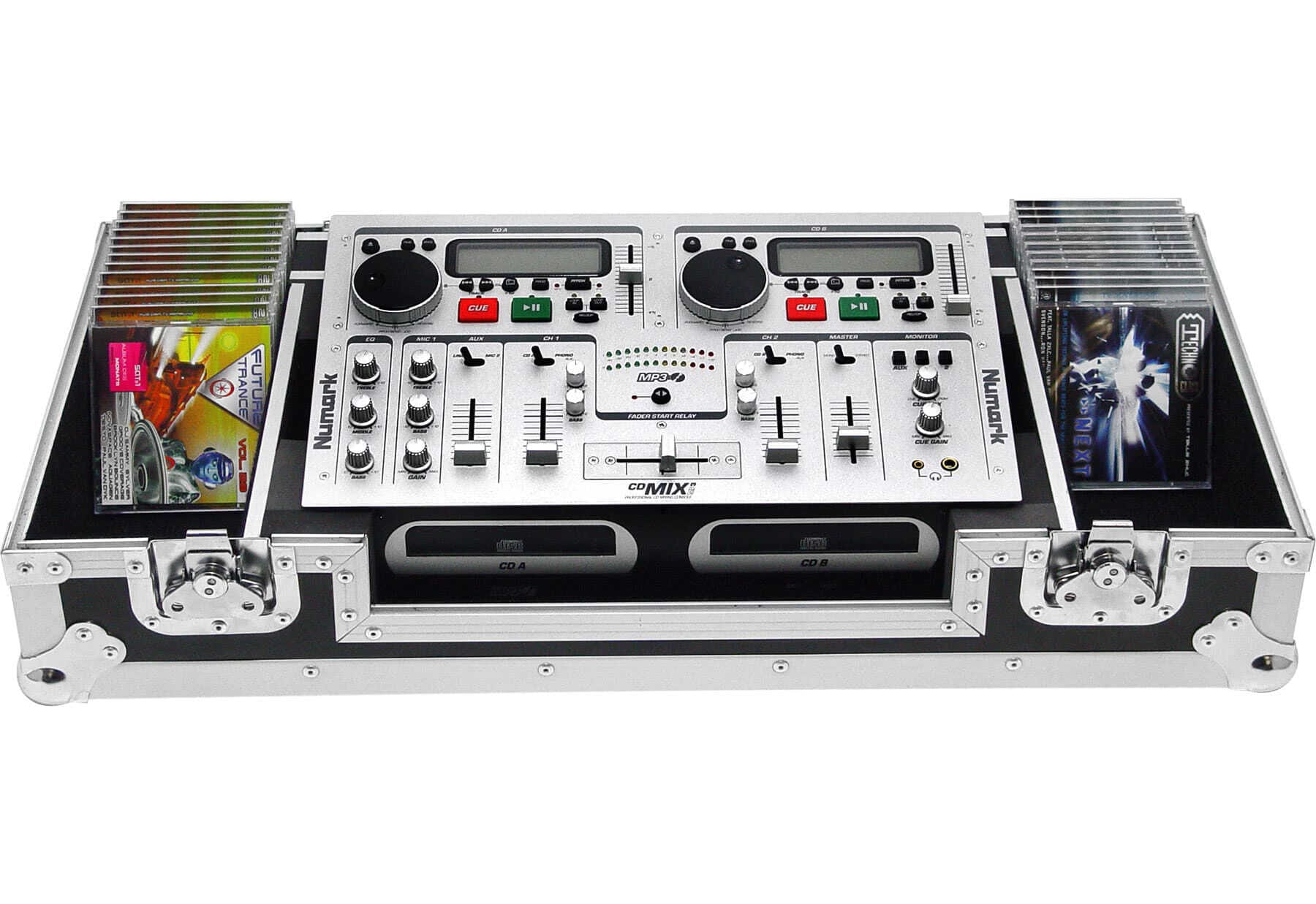 Zomo Flightcase CDM-2 kék színben, oldalnézet