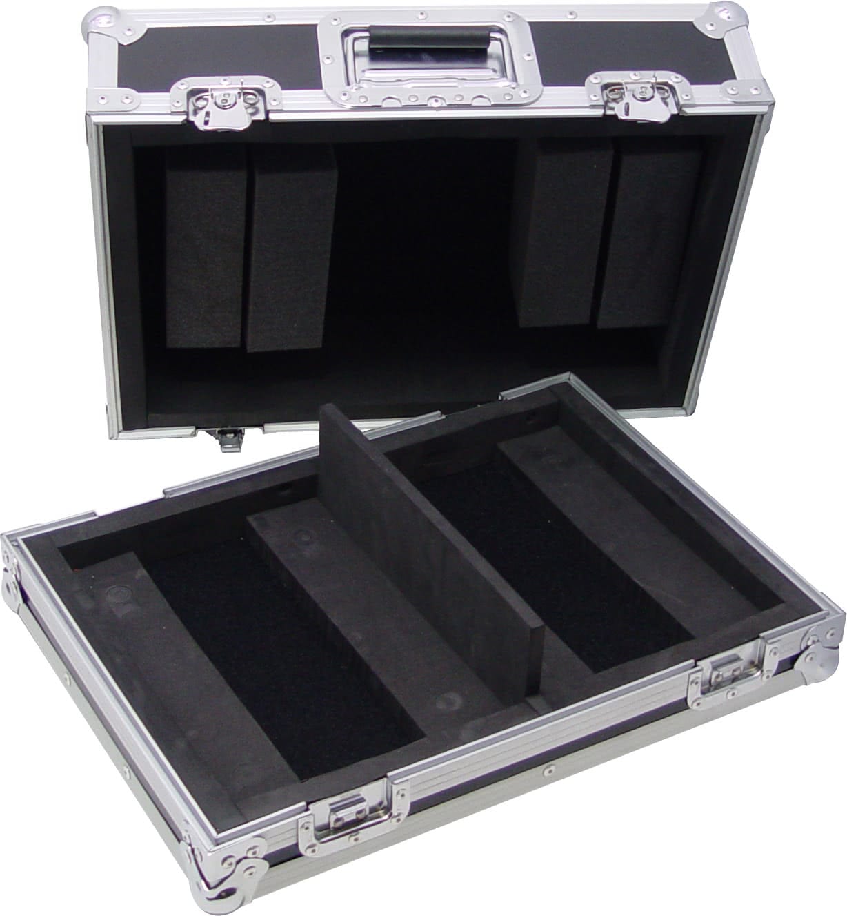 Zomo Flightcase PC-100/2 ezüst kivitelben, oldalnézet