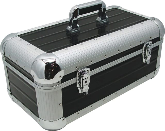 Fekete Zomo Recordcase RS-250 XT lemeztartó tok elölnézetből