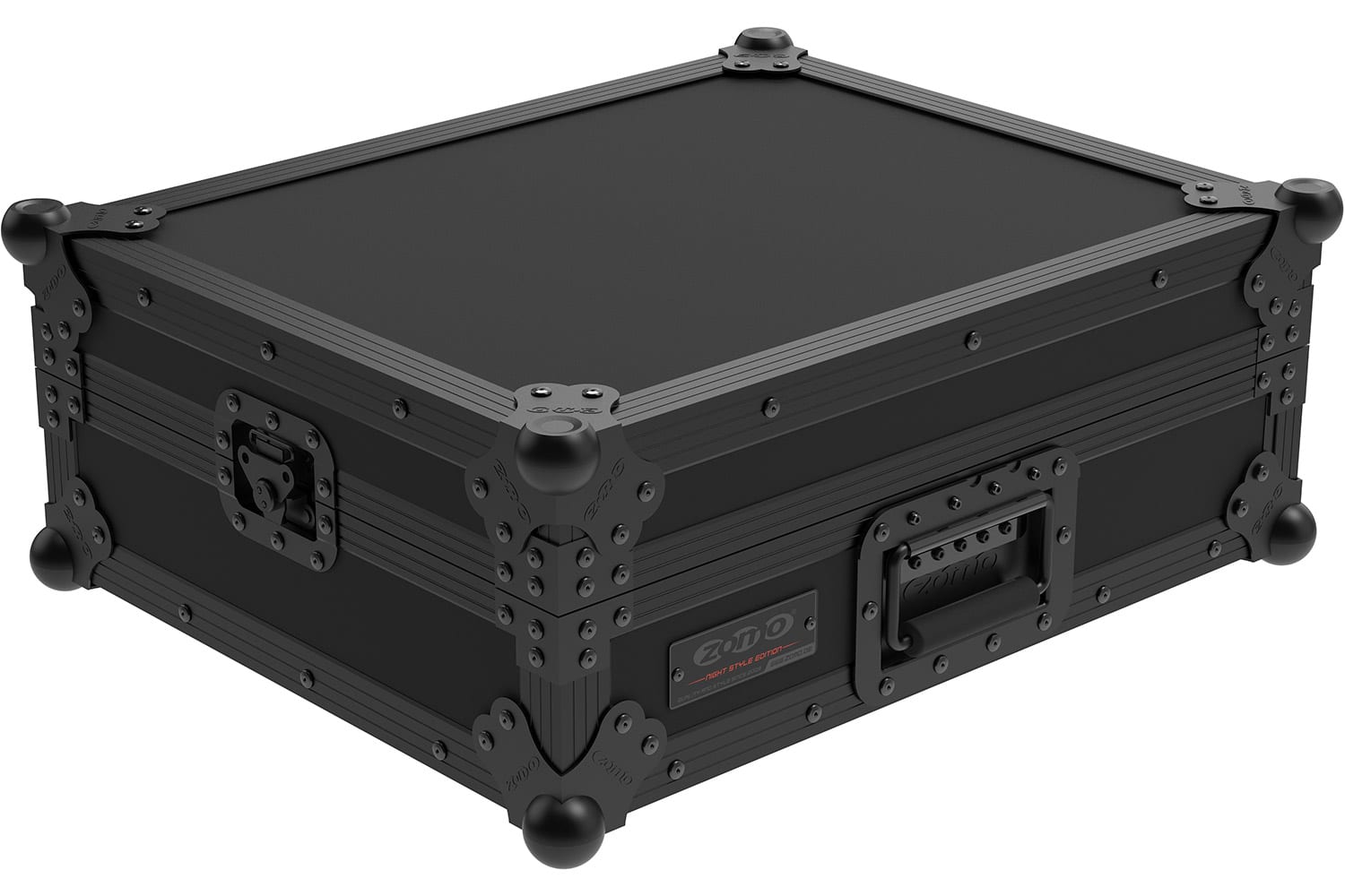 Zomo A-Omni-Duo NSE Flightcase oldalnézet fogantyúval és alumínium profilokkal