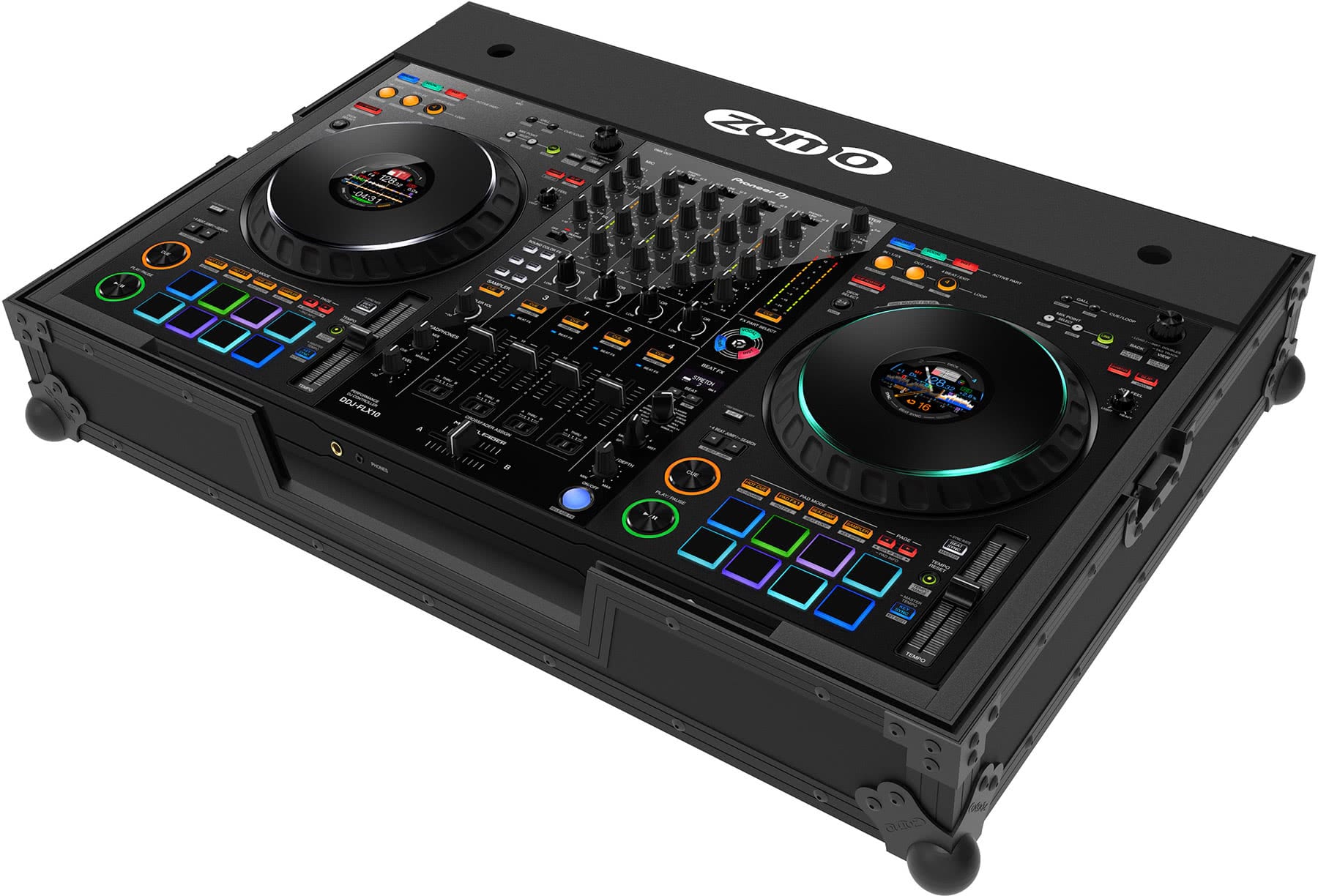 Zomo Flightcase P-DDJ-FLX10 NSE zárt állapotban, fekete kivitel