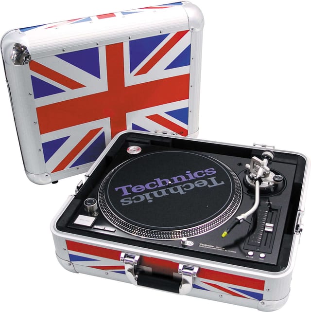 Zomo SL-12 XT flightcase UK-Flag mintával, elölnézet
