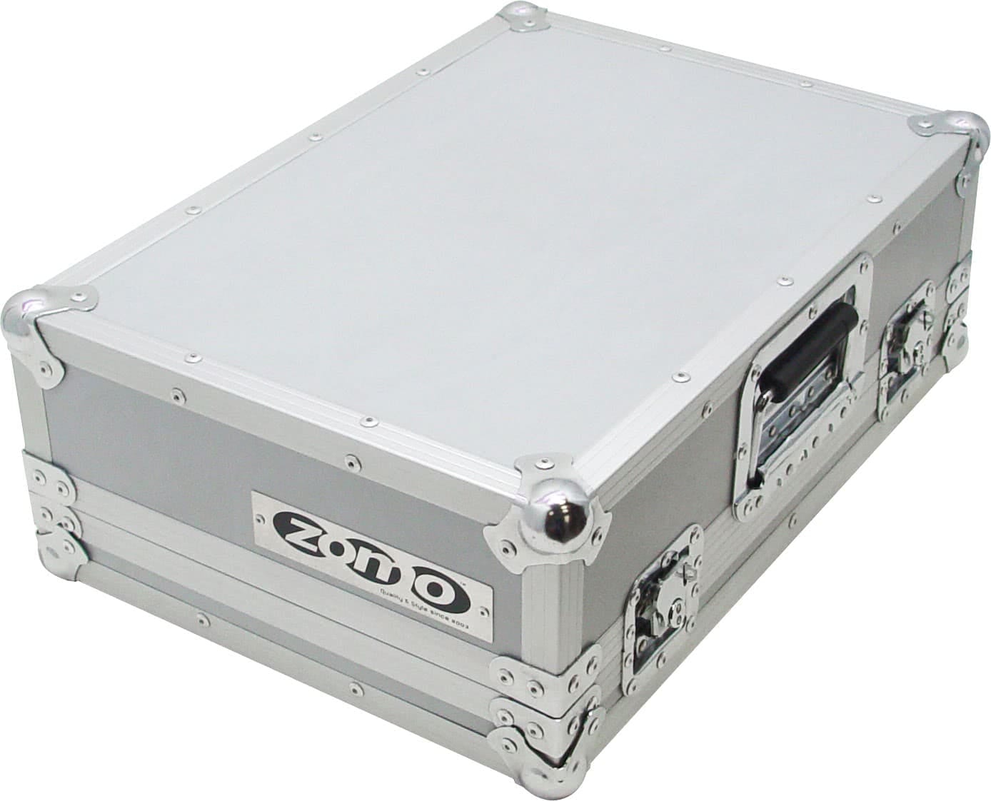Zomo Flightcase PC-200/2 ezüst színben, elölnézet