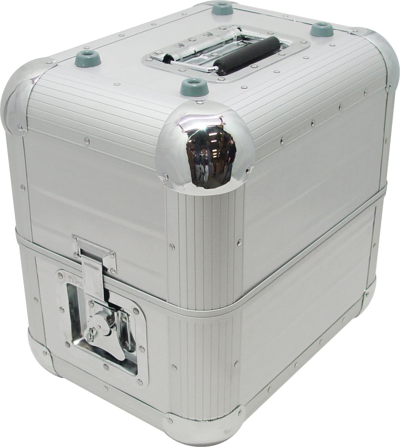 Zomo Recordcase MP-80 XT ezüst lemeztok elölnézetből