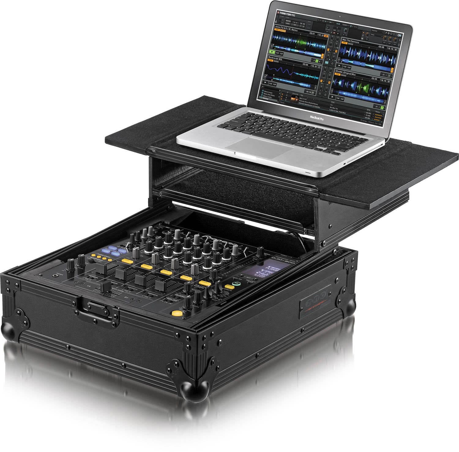 Zomo PM-800 Plus NSE fekete Flightcase zárt állapotban, elölnézet