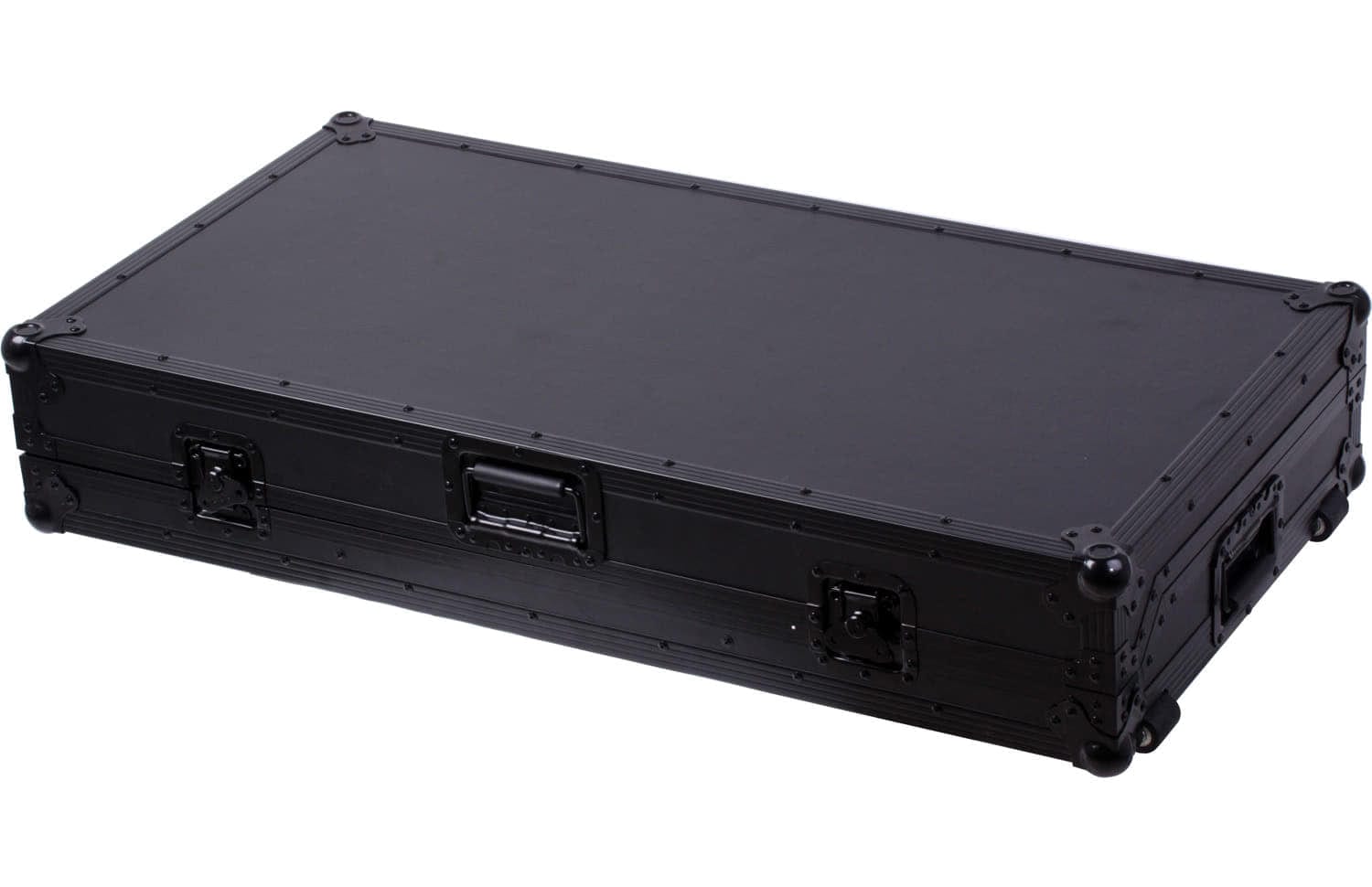 Zomo Set 2000 NSE flightcase nyitva, két CDJ és egy keverő helyével