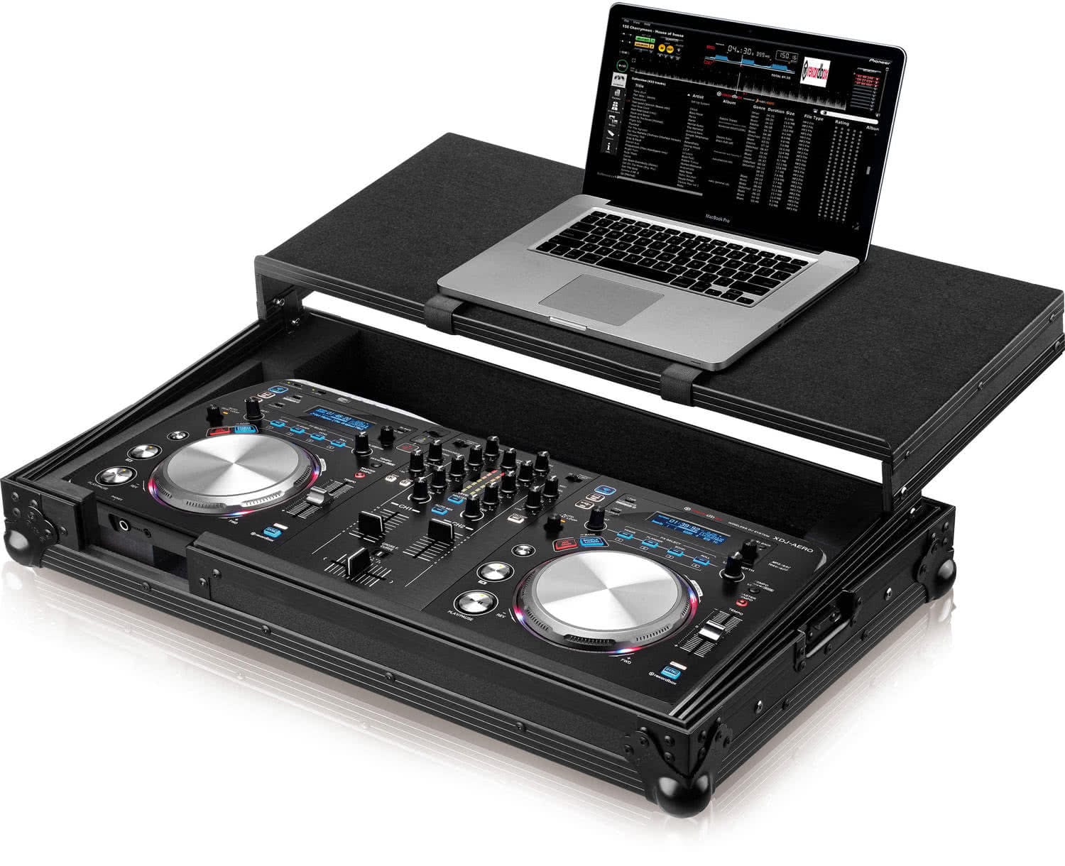 Zomo P-XDJ-Aero Plus NSE fekete flightcase zárt állapotban, elölnézet