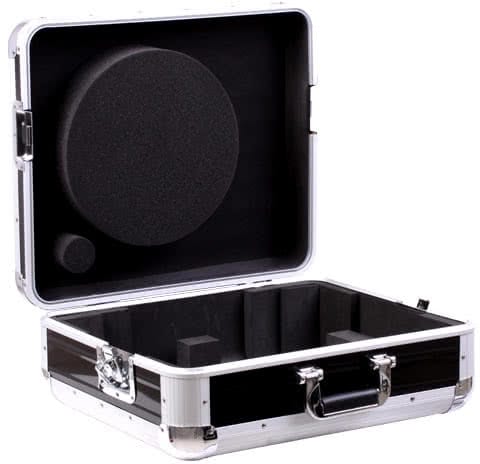 Zomo SL-12 XT ezüst flightcase oldalnézetből, zárt állapotban