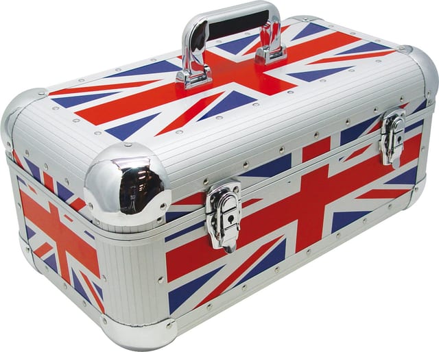 Zomo Recordcase RS-250 XT bakelit flightcase UK-Flag kivitelben, elölnézet