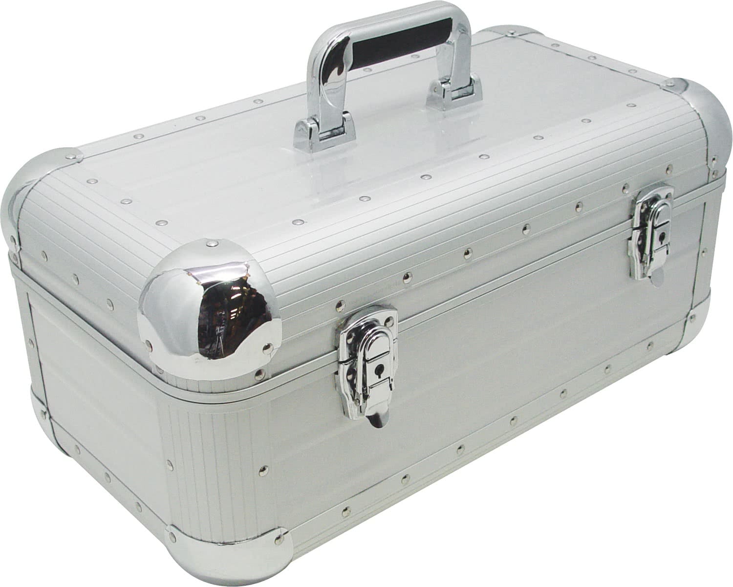 Zomo Recordcase RS-250 XT ezüst lemeztartó flightcase elölnézetből