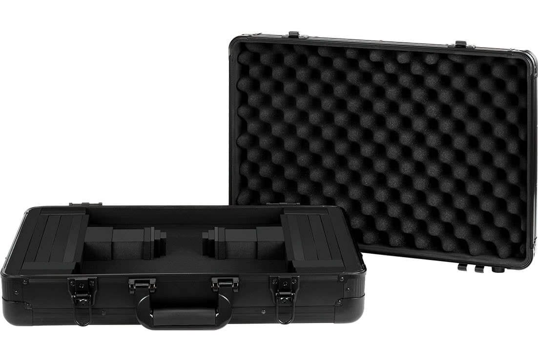 Zomo MFC-20 flightcase ferde nézetből, fogantyú és pillangózárak