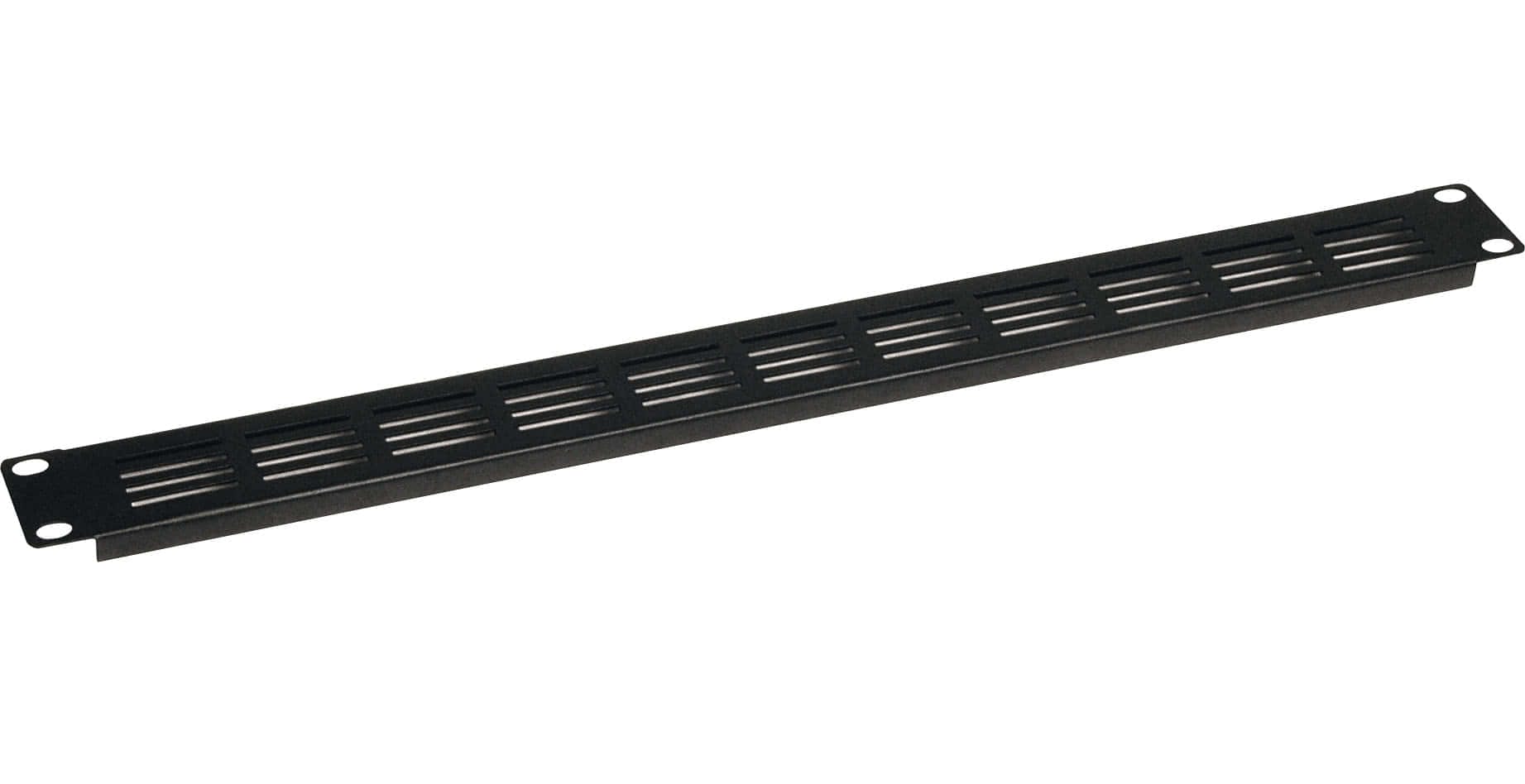 Zomo HX-1 fekete acél 1U rack takarópanel szellőzőnyílásokkal, elölnézet