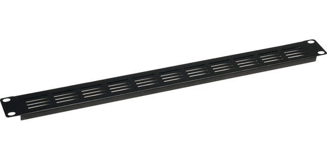 Zomo HX-1 fekete acél 1U rack takarópanel szellőzőnyílásokkal, elölnézet