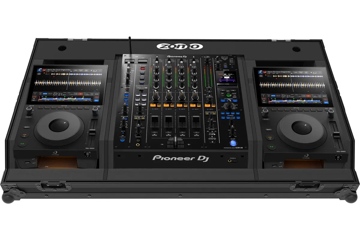 Zomo Flightcase Set-15A9 NSE fekete DJ-set flightcase két CDJ-1500X-hez és egy DJM-A9-hez