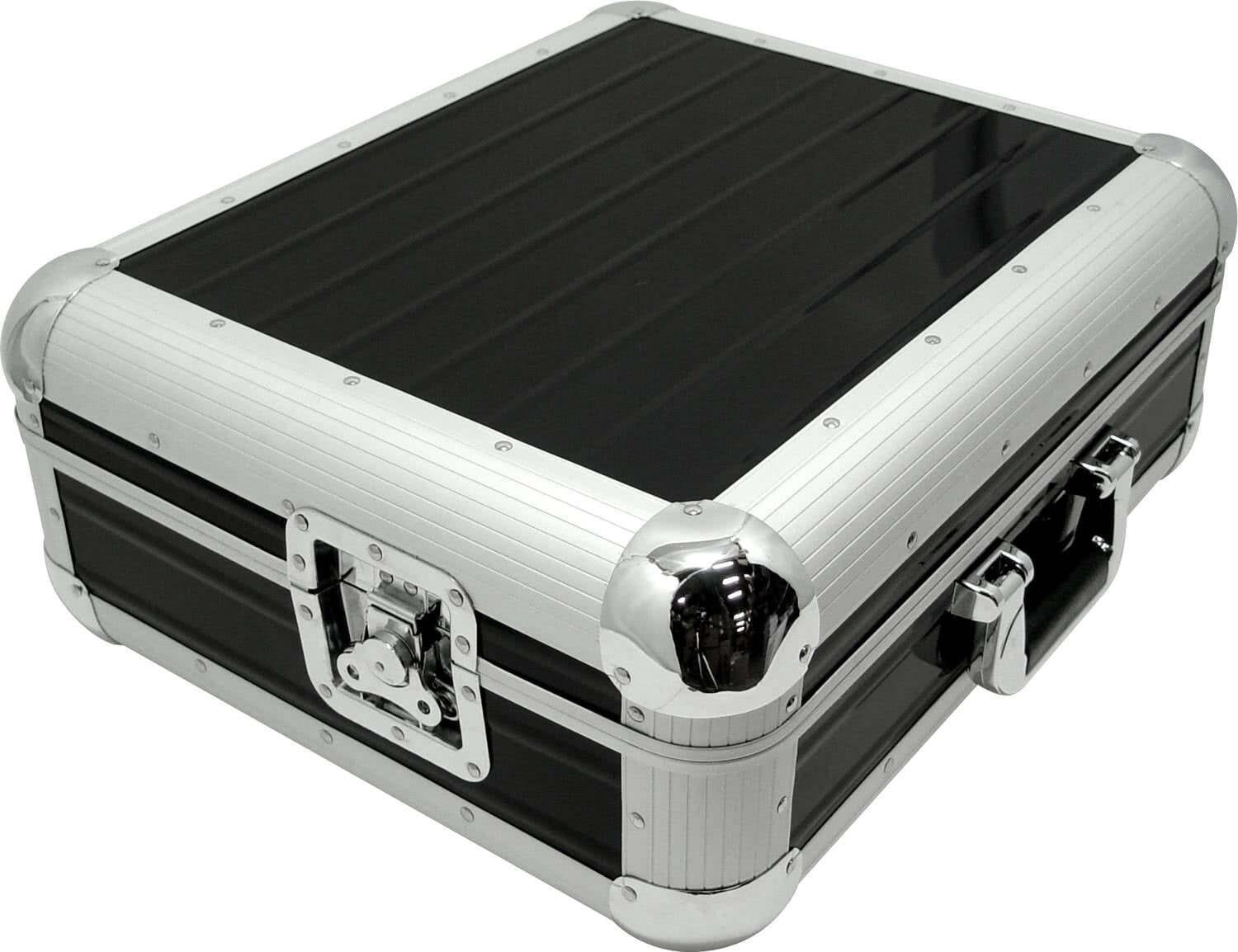 Fekete Zomo SL-12 XT Flightcase Technics SL-1200 lemezjátszóhoz, elölnézet